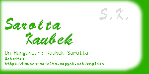 sarolta kaubek business card